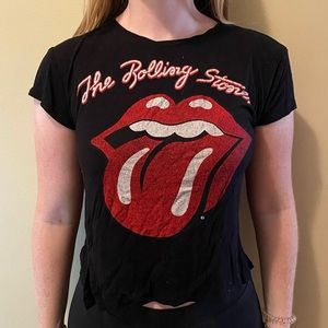 black rolling stones short sleeve top